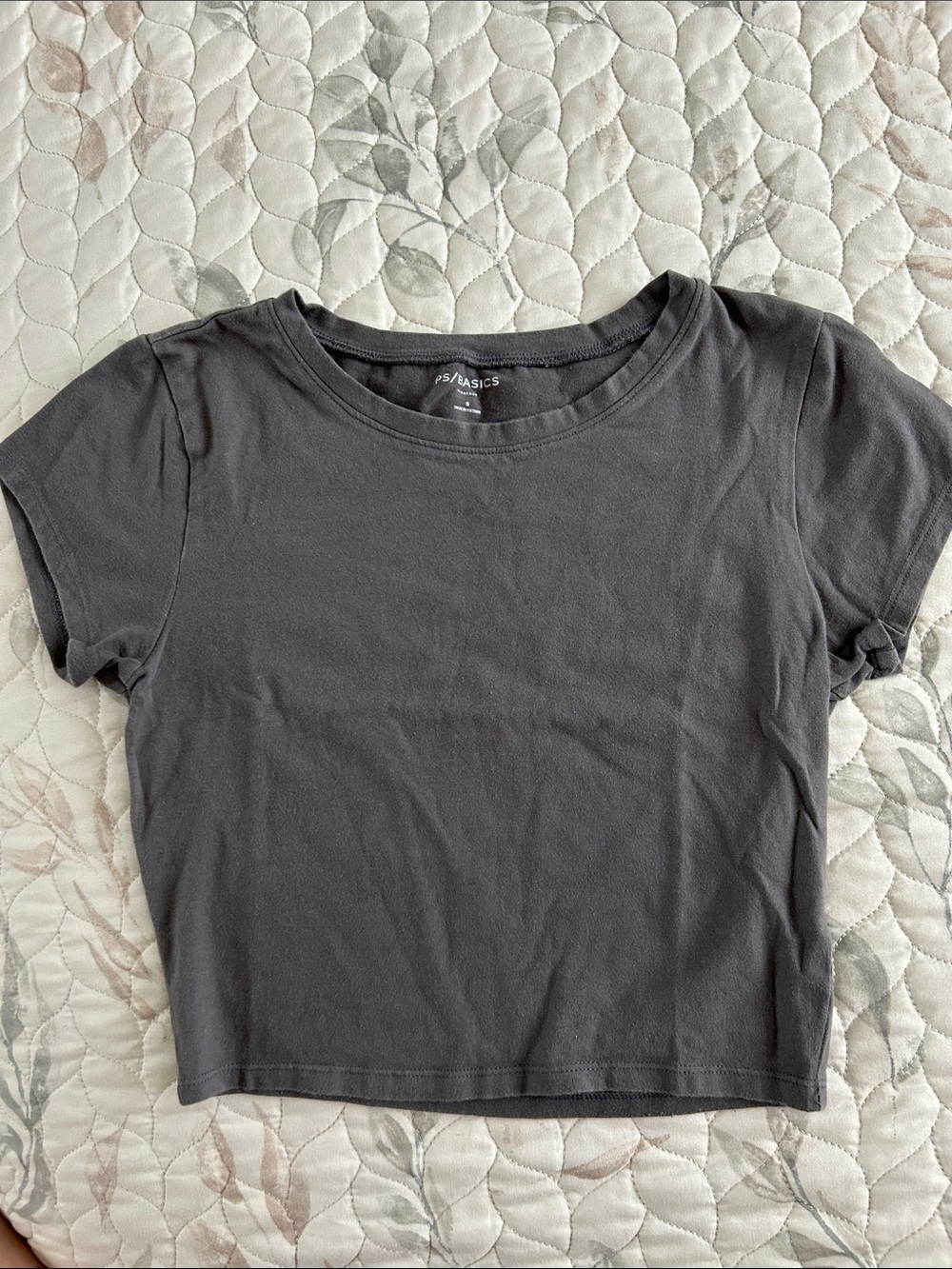 Pacsun Charcoal Cropped Crewneck Tee